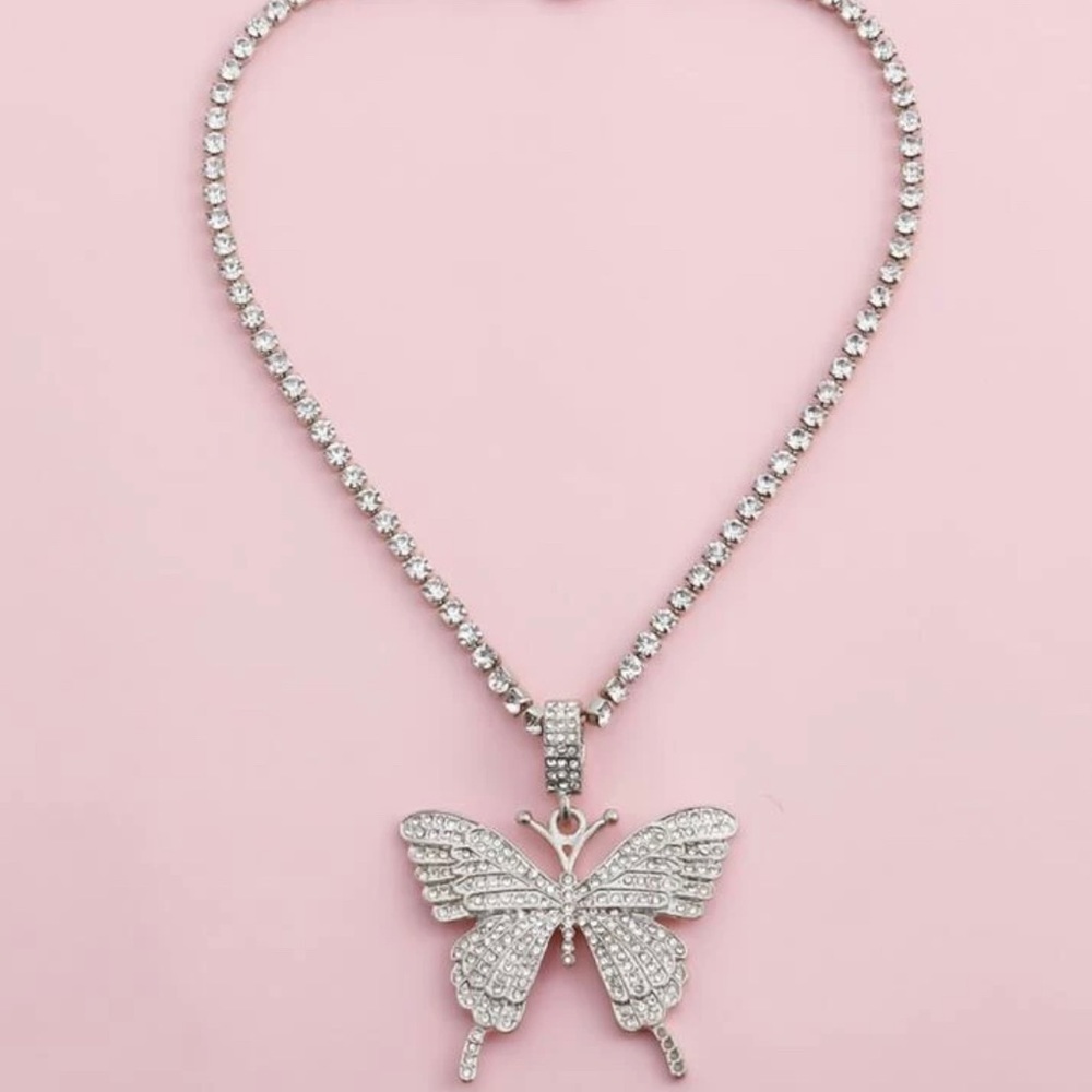 Brand New Silver Butterfly Necklace